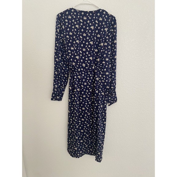 Glamorous Floral Wrap Dress Navy Daisy Size 2 NWT Tall Long Sleeve Maxi New - Picture 6 of 6